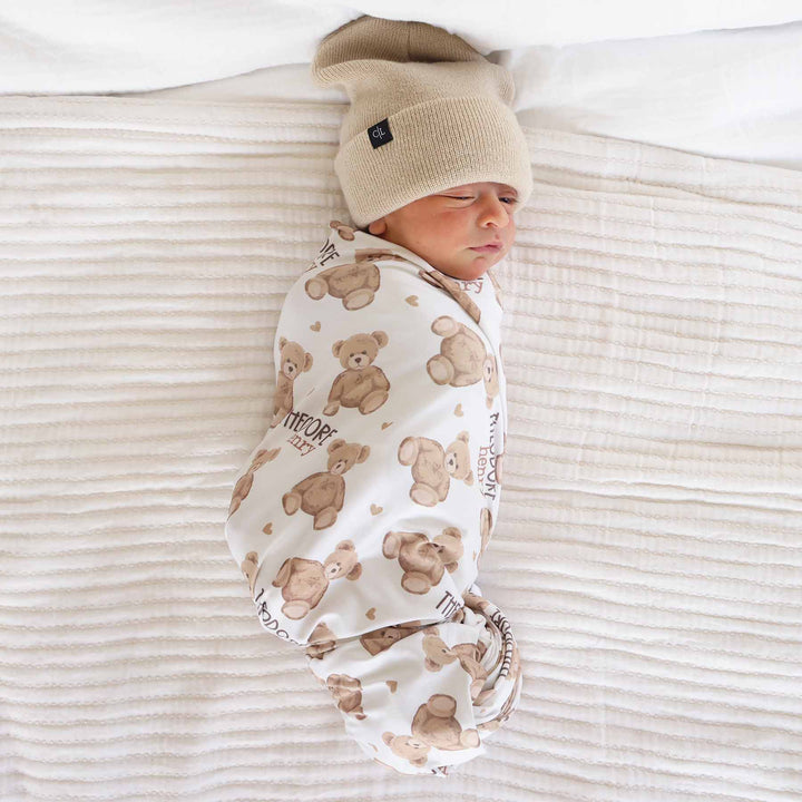 beary sweet personalized swaddle blanket for newborns 