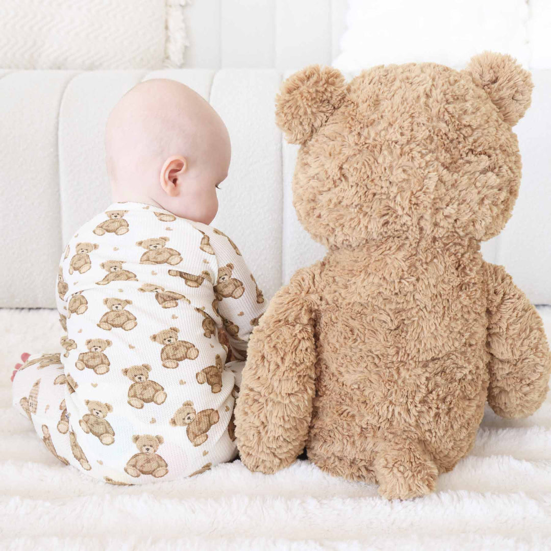 beary sweet waffle convertible zip romper 