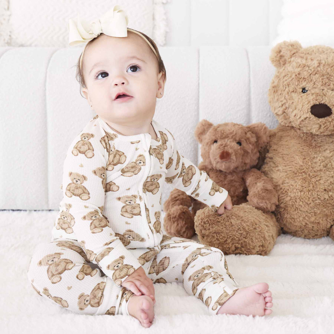 beary sweet zip romper for babies and toddlers 