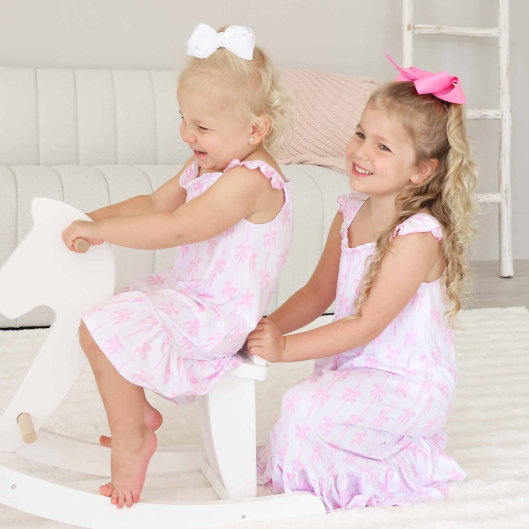 kids nightgown for girls with pink bows 