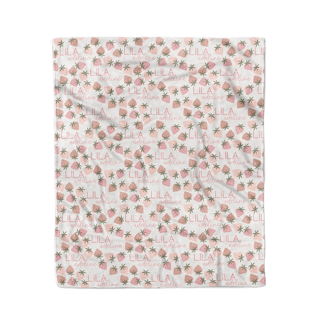 strawberry toddler blanket personalized