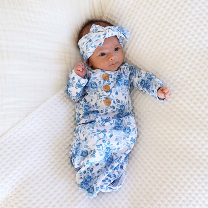 betsy's blooms baby knot gown for girls 