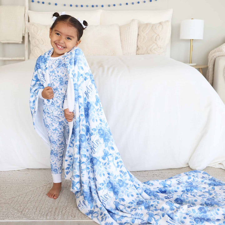 betsy's blooms personalized kids blanket 
