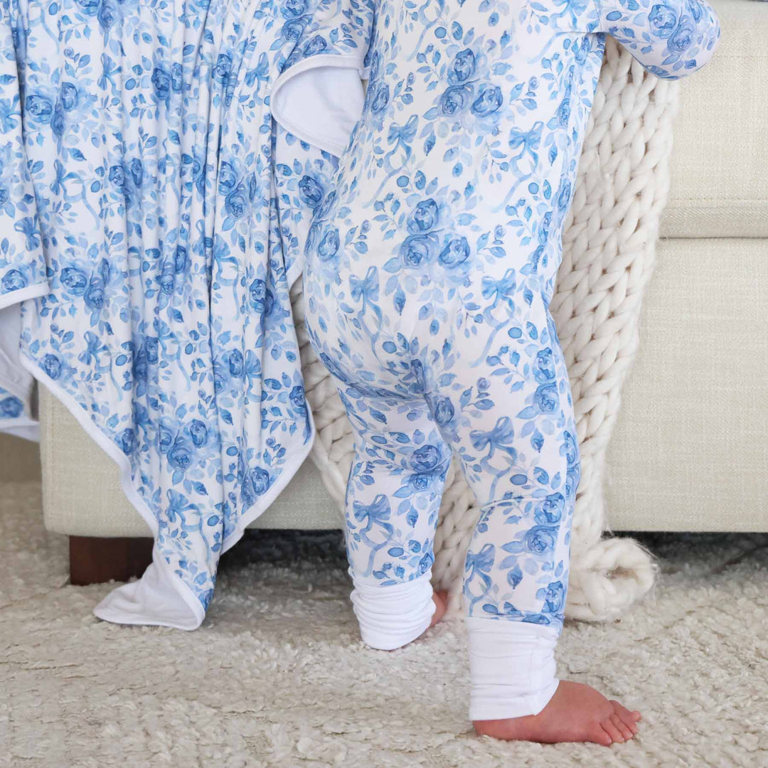 betsy's blooms baby zip romper pj