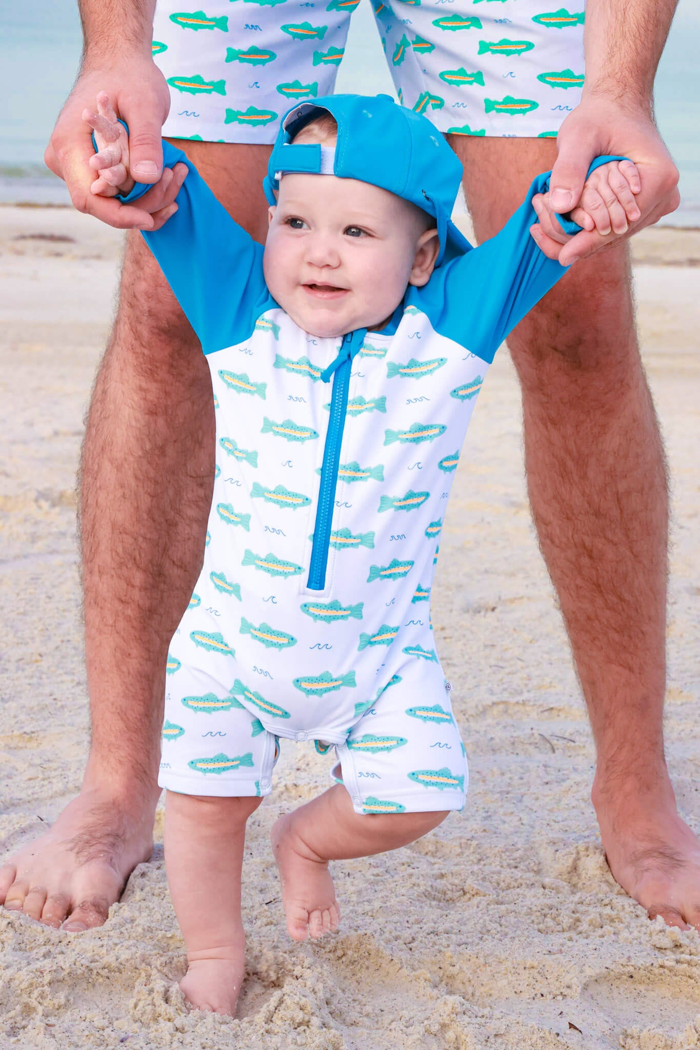 Long Sleeve Rash Guard Swim Romper Shortie | Tiny Trout