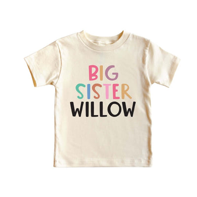 big sister personalized name tee 