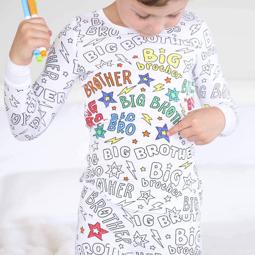 big brother colorable pajama set for boys bamboo viscose 