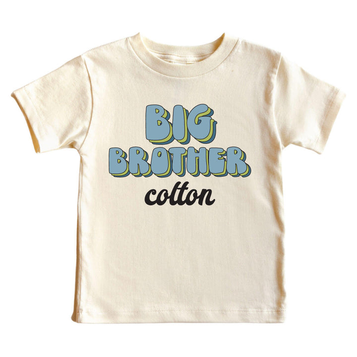 Personalized Big Brother Name Script Tee | Natural