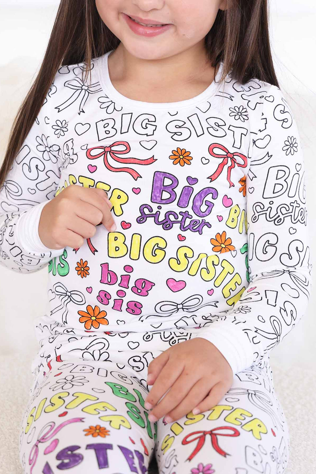 Colorable Two Piece Pajama Set in Big Sis Caden Lane