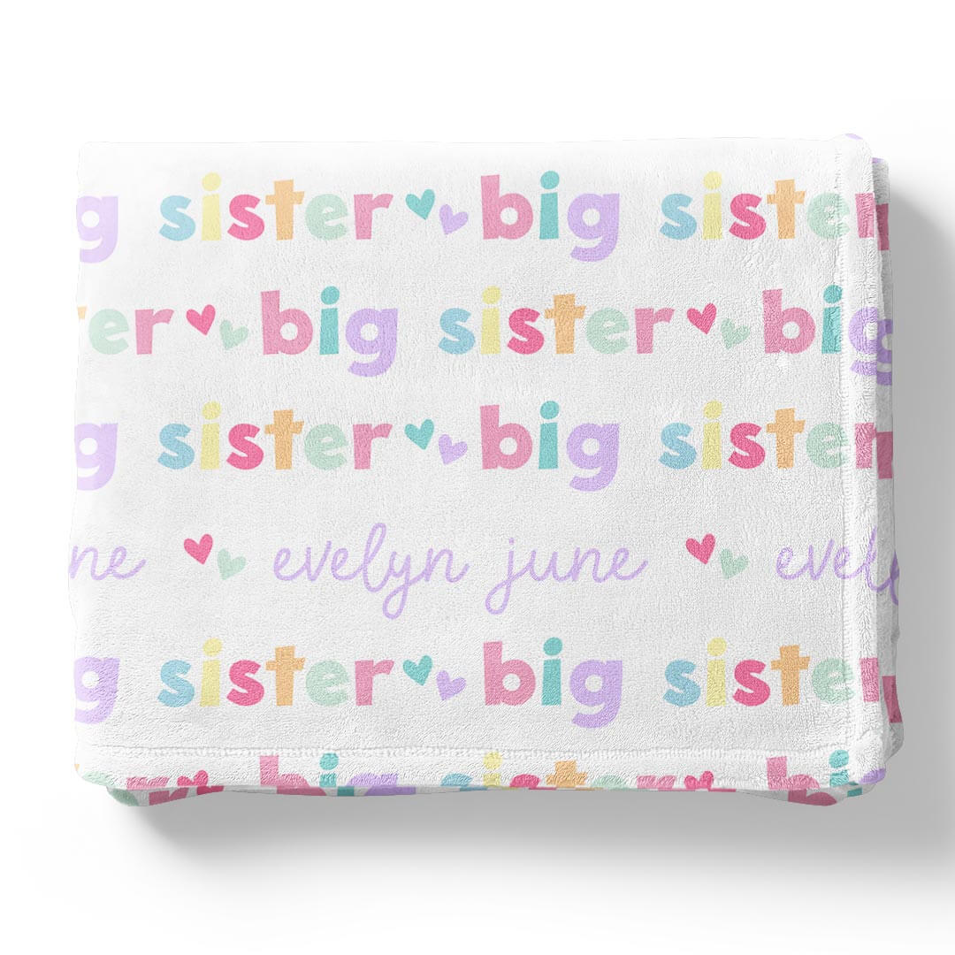 Big Sister Personalized Kids Blanket