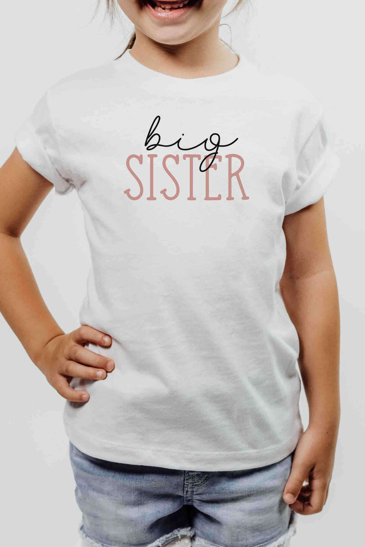 big sister graphic tee white