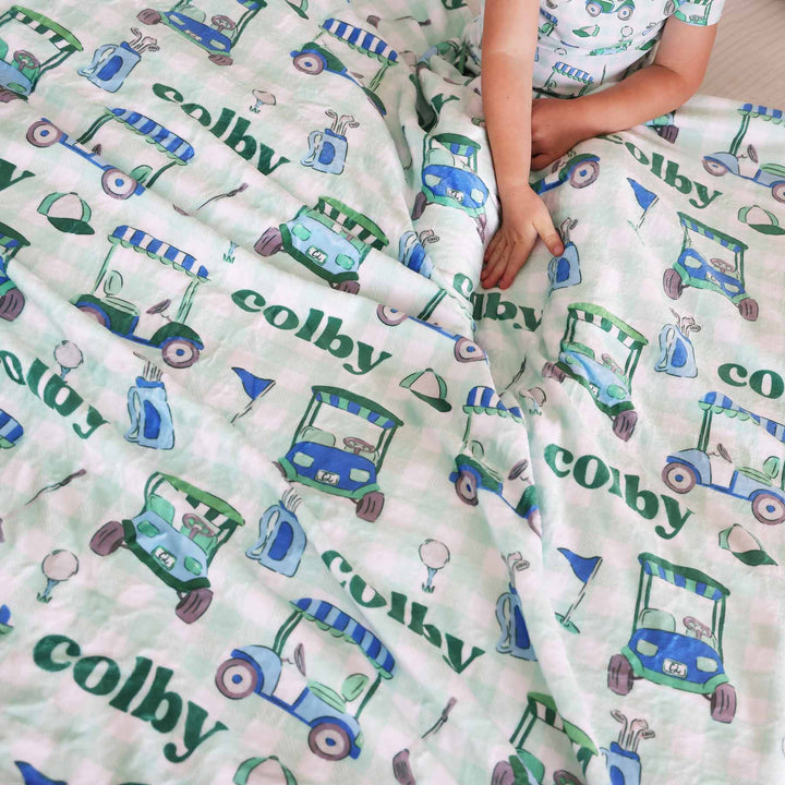 golf personalized blanket for kids 