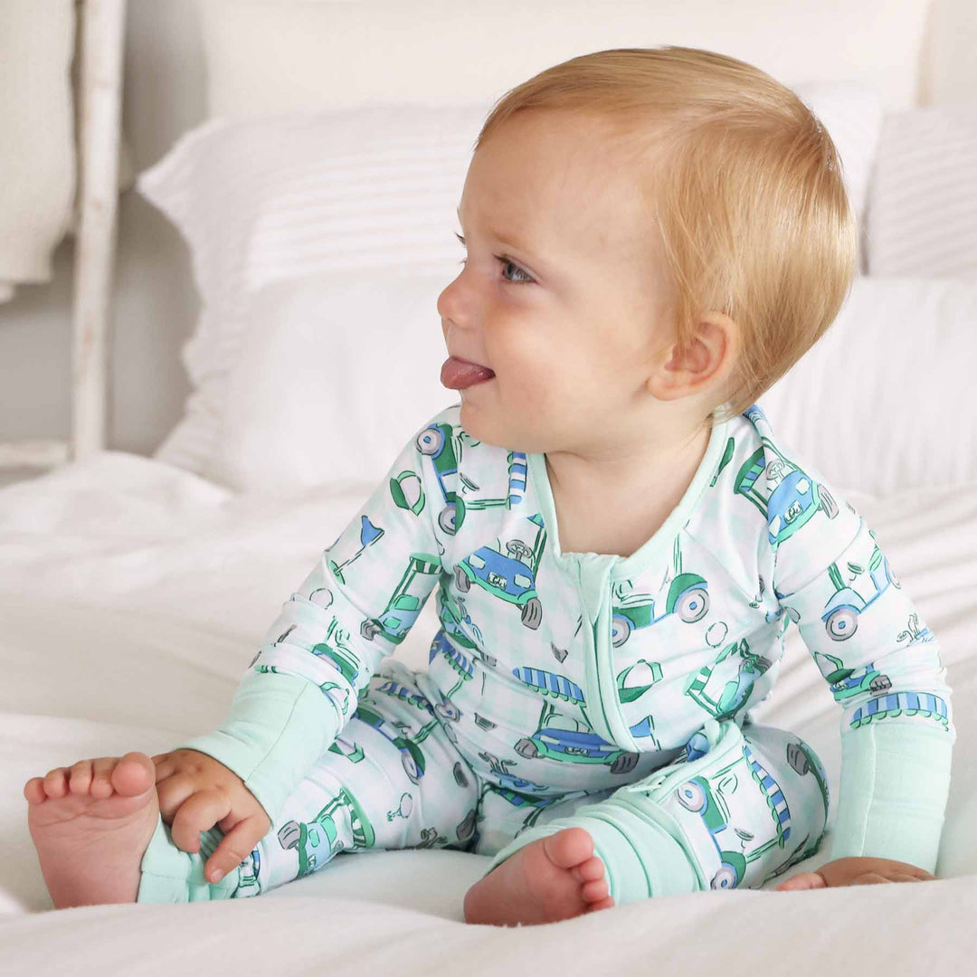 birdie babes blue zip romper for boys 