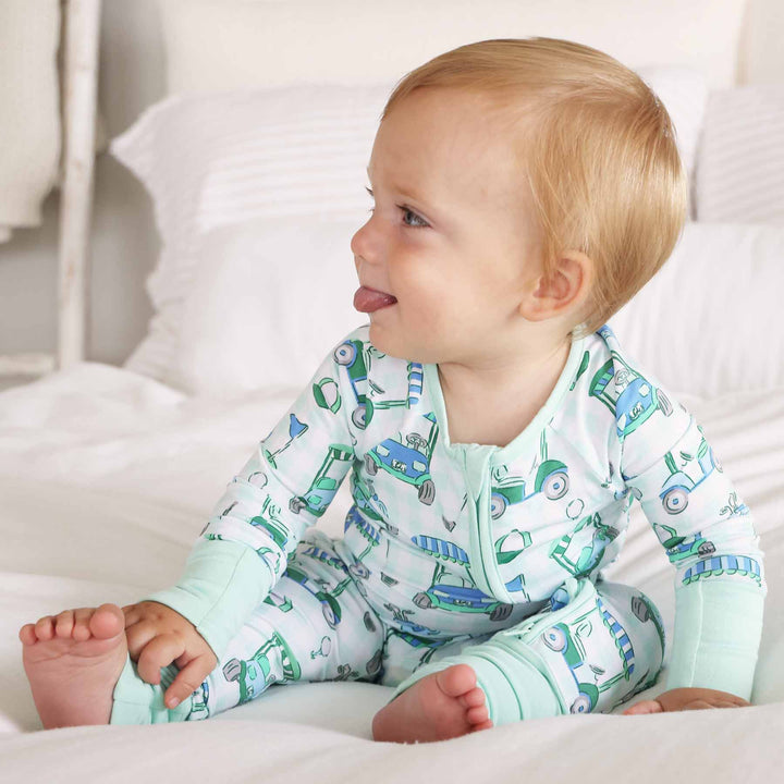 birdie babes blue zip romper for boys 