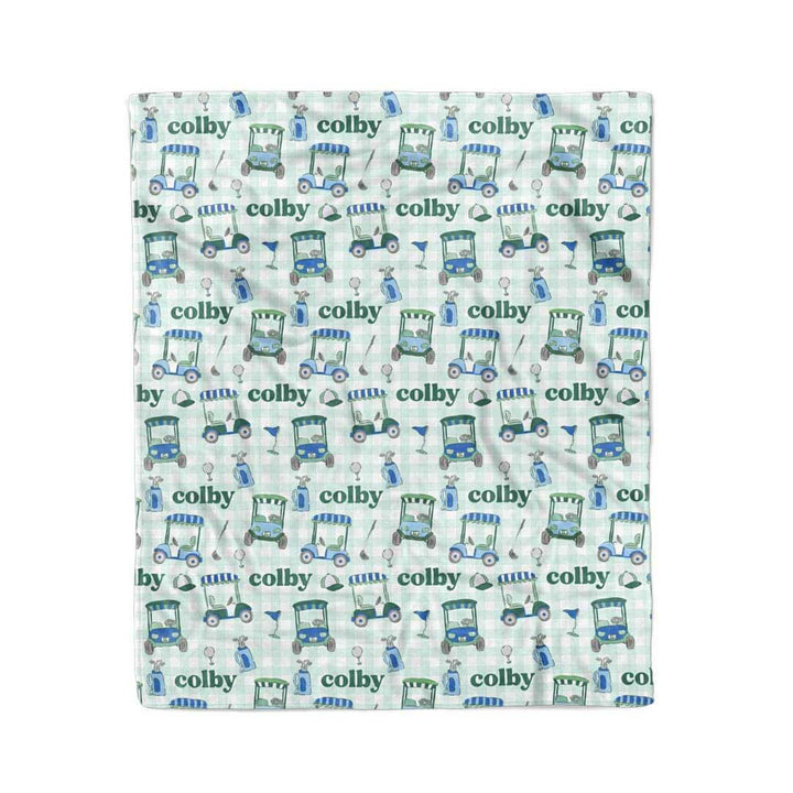 birdie babes green personalized name blanket for boys 