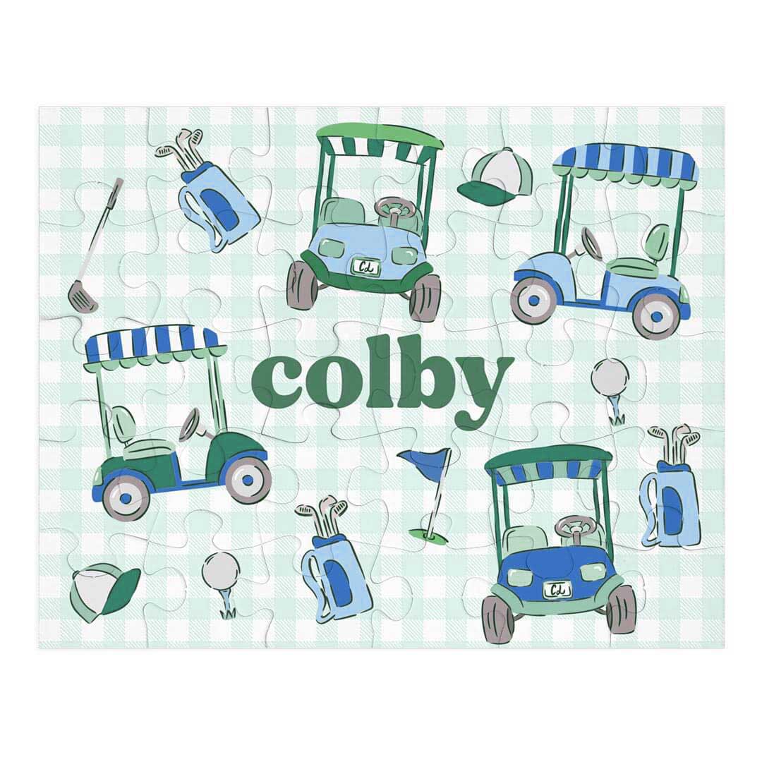 Kids Personalized 30 Piece Puzzle | Birdie Babes Green