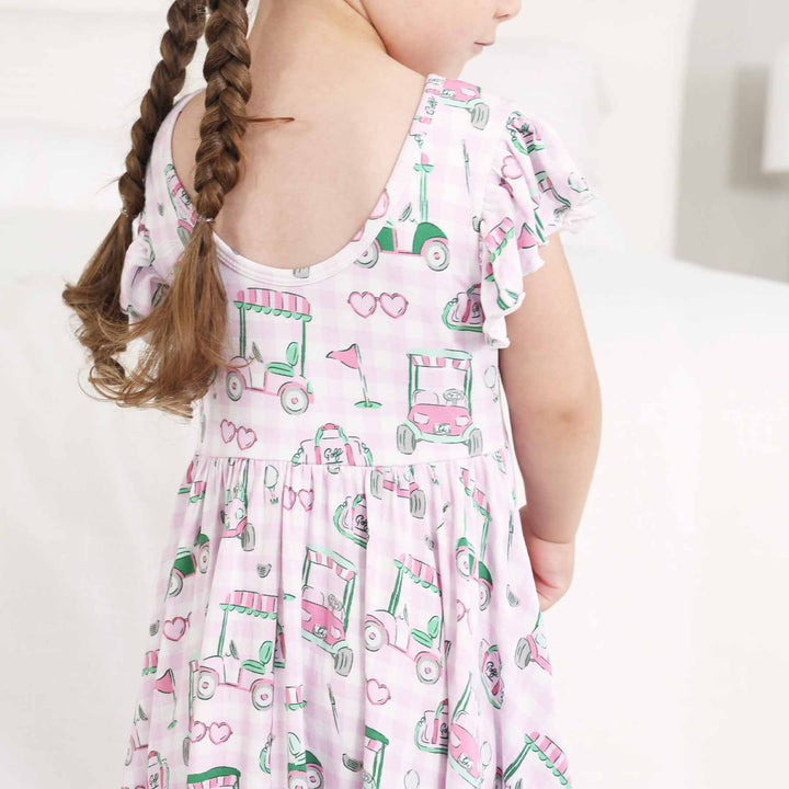 birdie babes pink ruffle twirl dress 