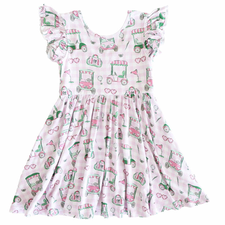 pink golf ruffle twirl dress for girls 