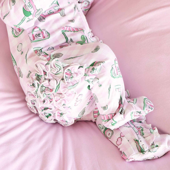 girly golf zipper footie 