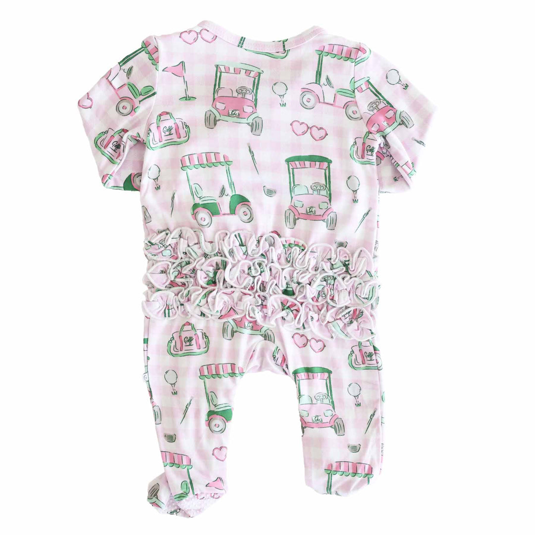 pink golf baby footie 