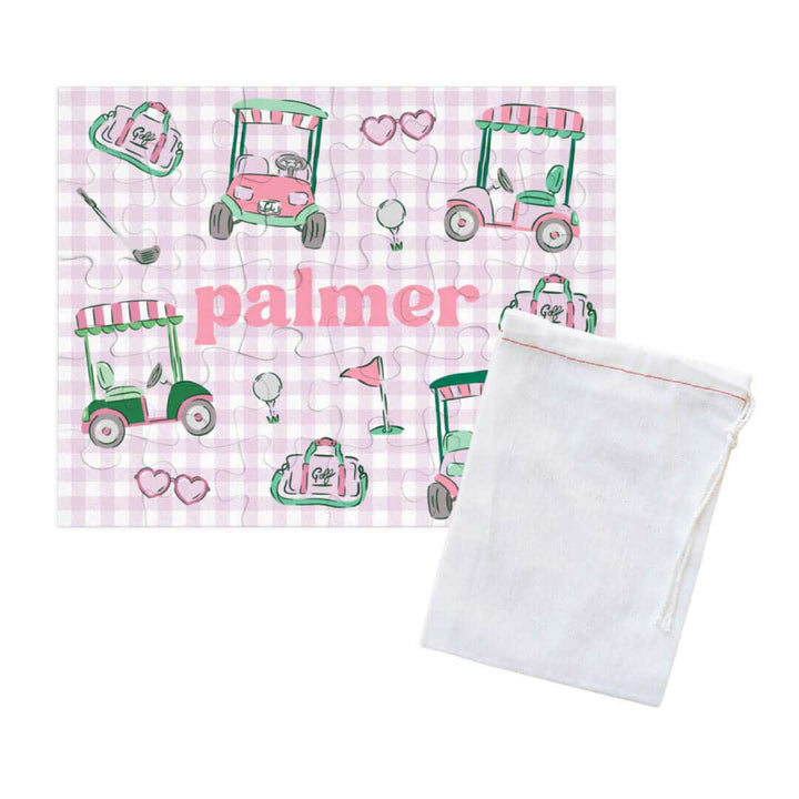 pink golf personalized kids puzzle for girls 