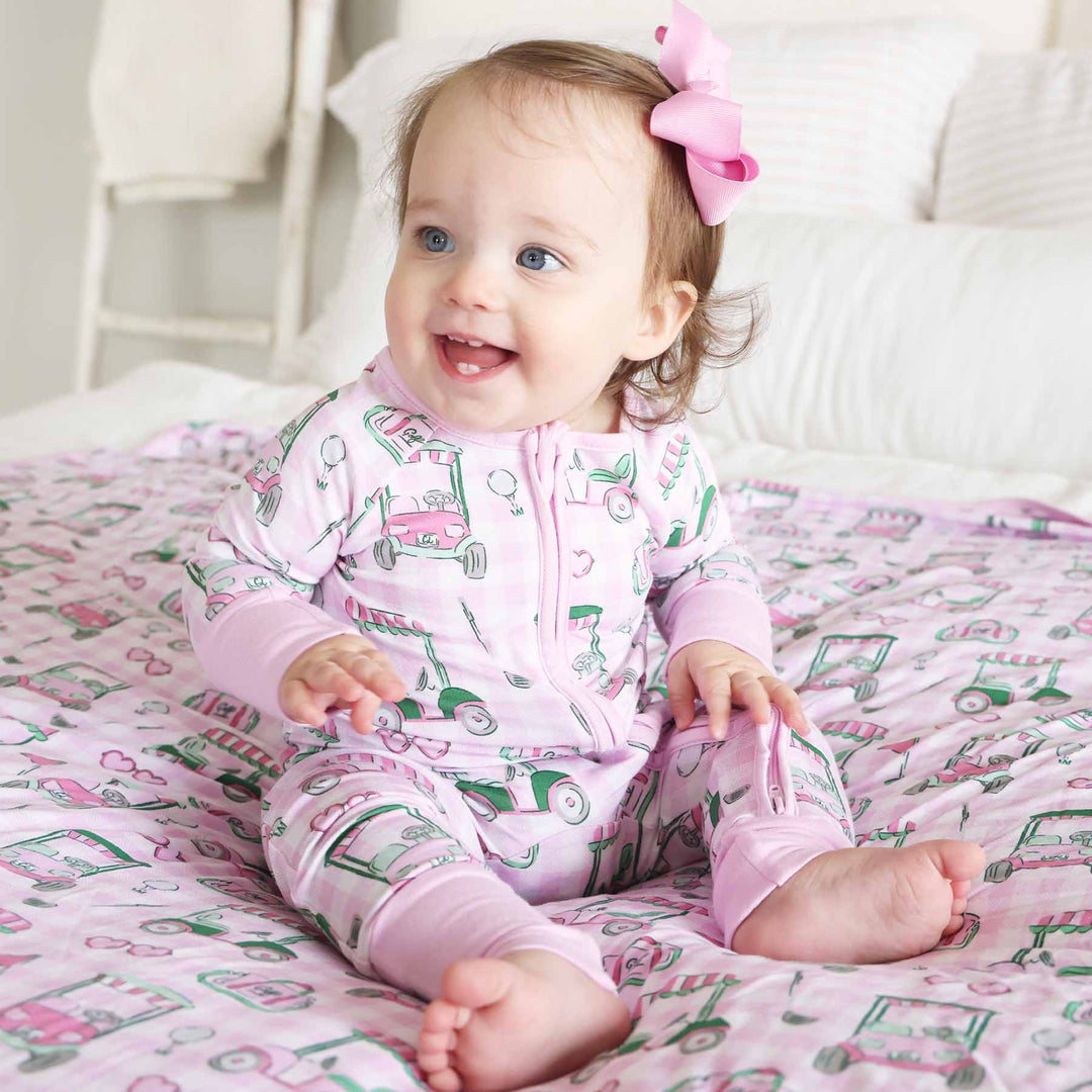 birdie babes pink pajama romper for girls 