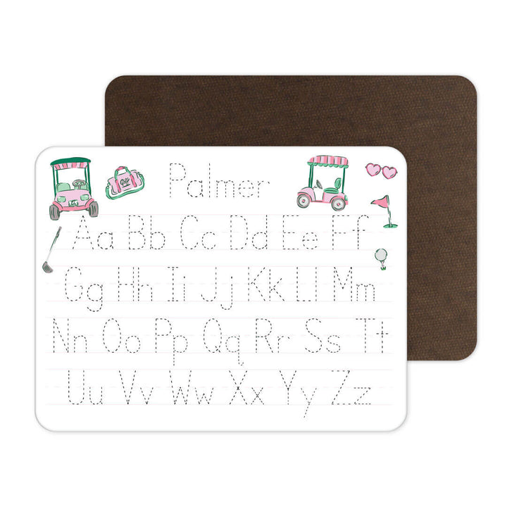 girls personalized gold whiteboard with alphabet 