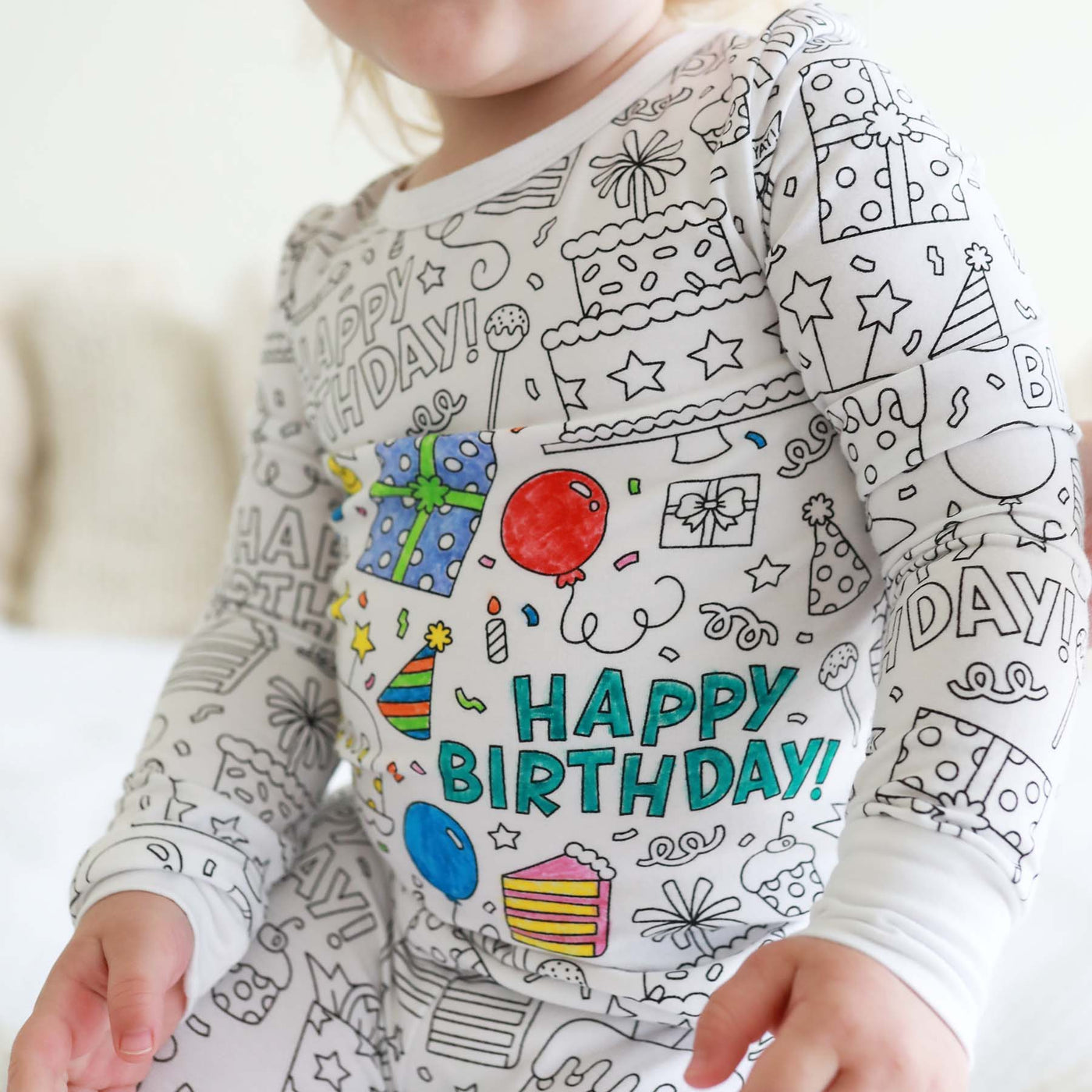 birthday party themed two piece pajama set colorme