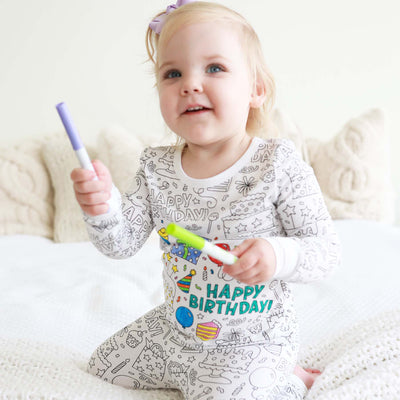 birthday pajamas for kids that they can color