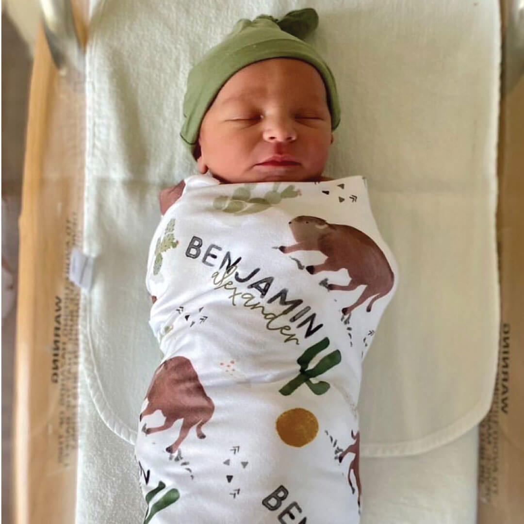 bison personalized swaddle 