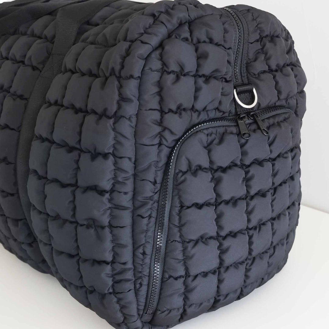 solid black large weekender duffel bag for women