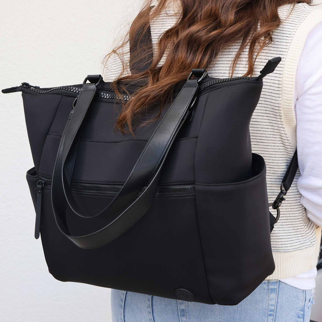 Lane Convertible Diaper Bag Tote | Black