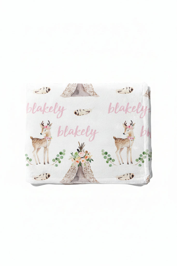 Blakelys Boho Deer Personalized Blanket