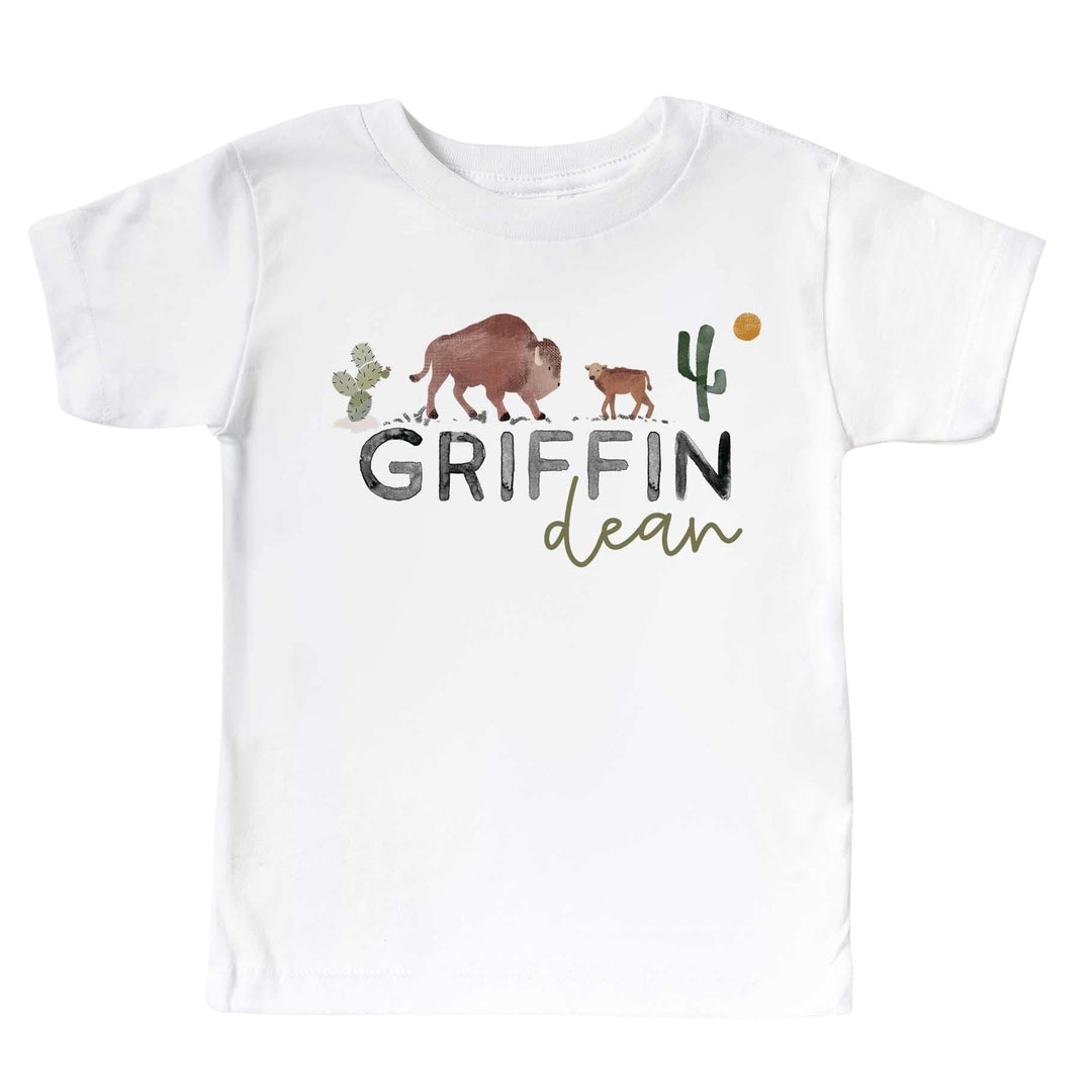bison personalized kids graphic tee 
