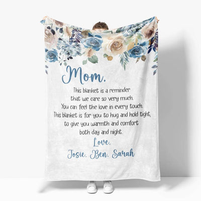 personalized floral blanket for mother's day