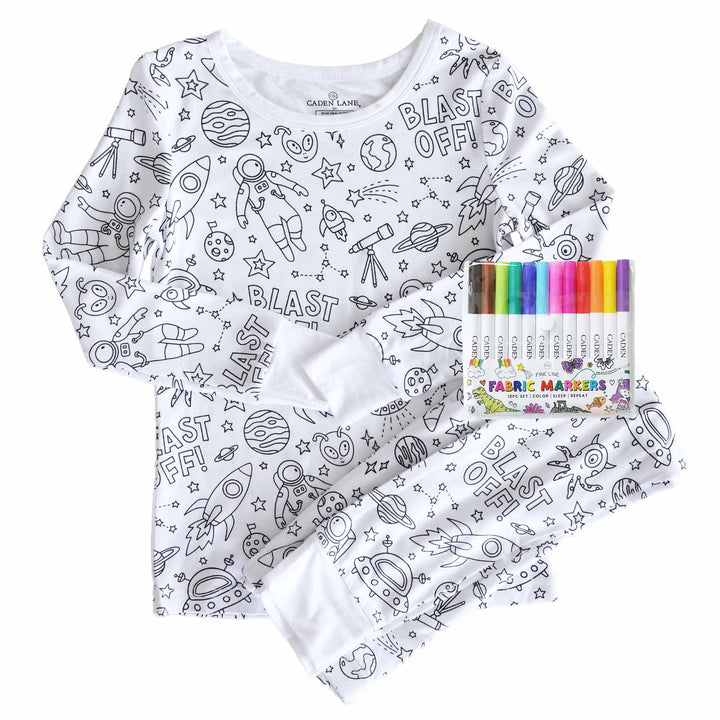 blast off colorable pajamas