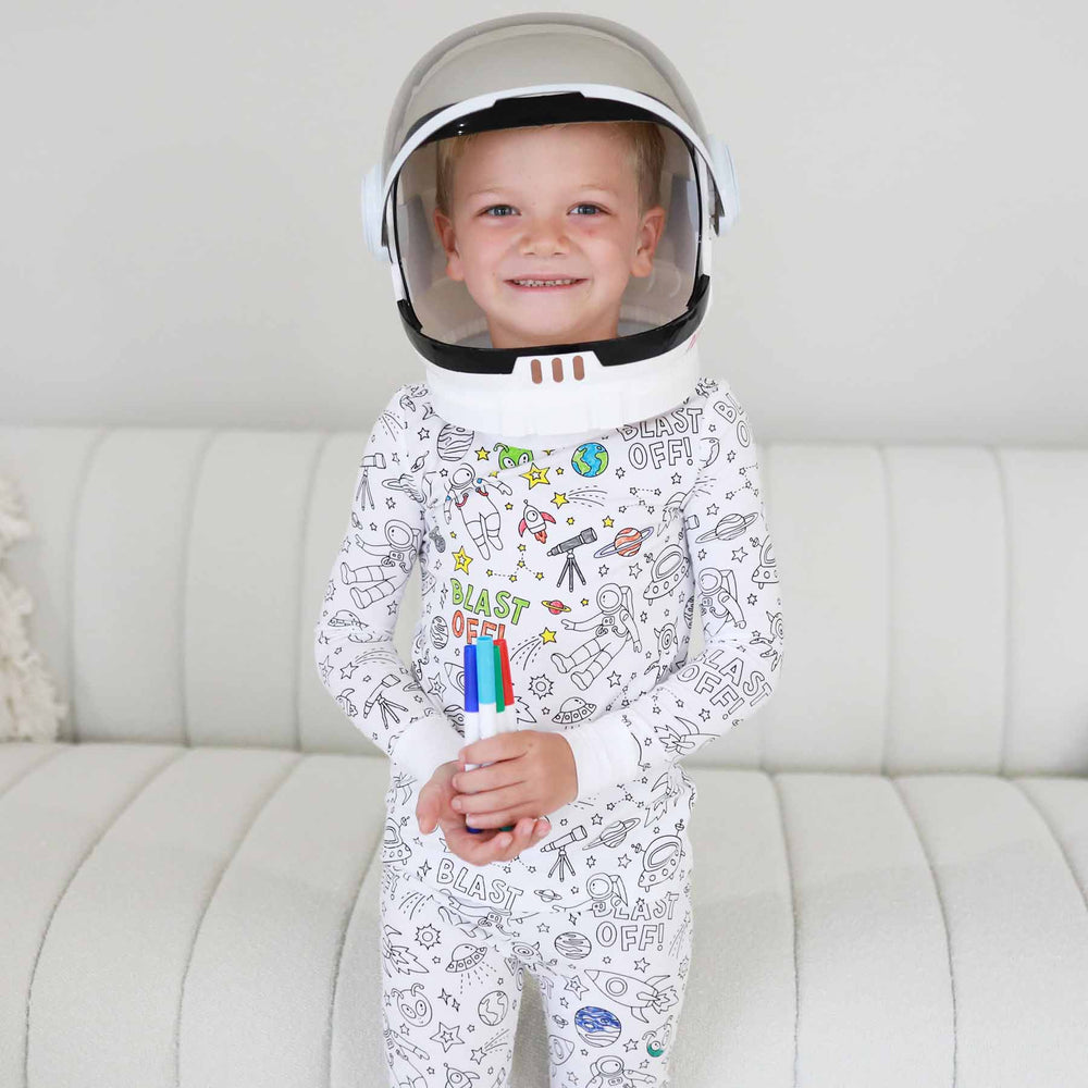 blast off colorable pajamas for kids