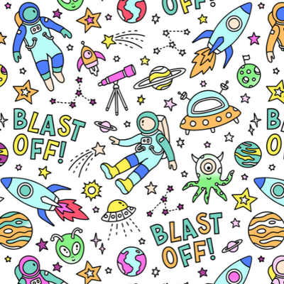 Colorable Two Piece Pajama Set | Blast Off