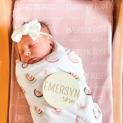personalized solid light dusty rose baby swaddle