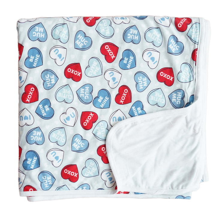 blue candy crush double sided bamboo blanket