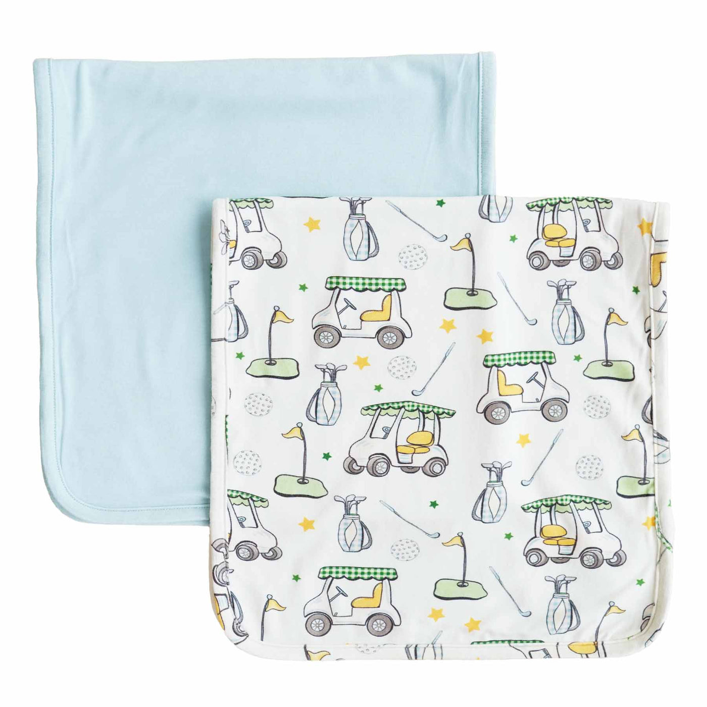blue golf burp cloth set for babies 