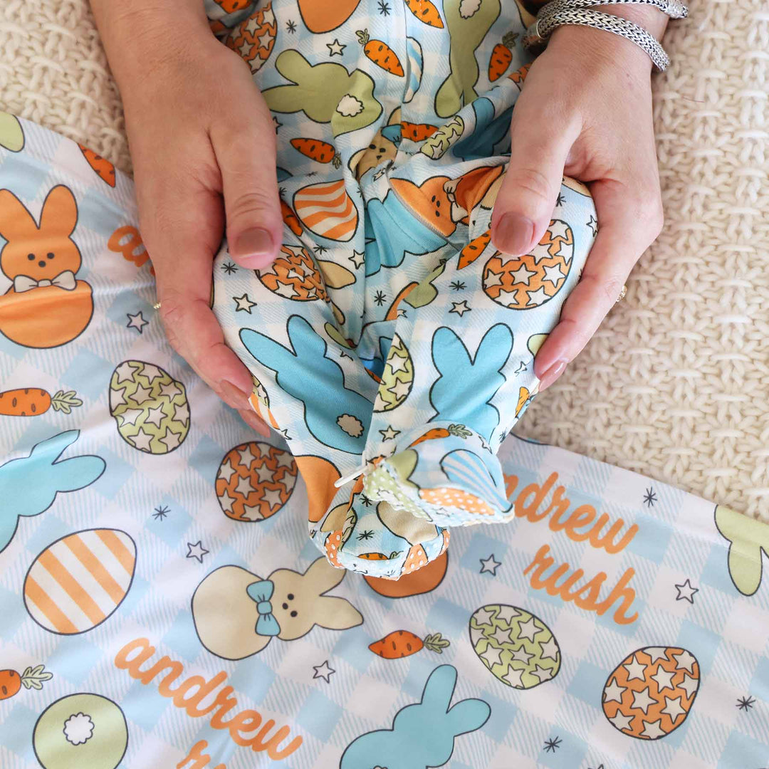 baby boy zipper footie pajama easter