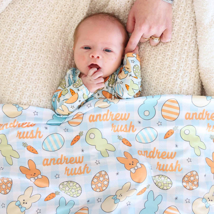 Cottontail Cuties Personalized Swaddle Blanket