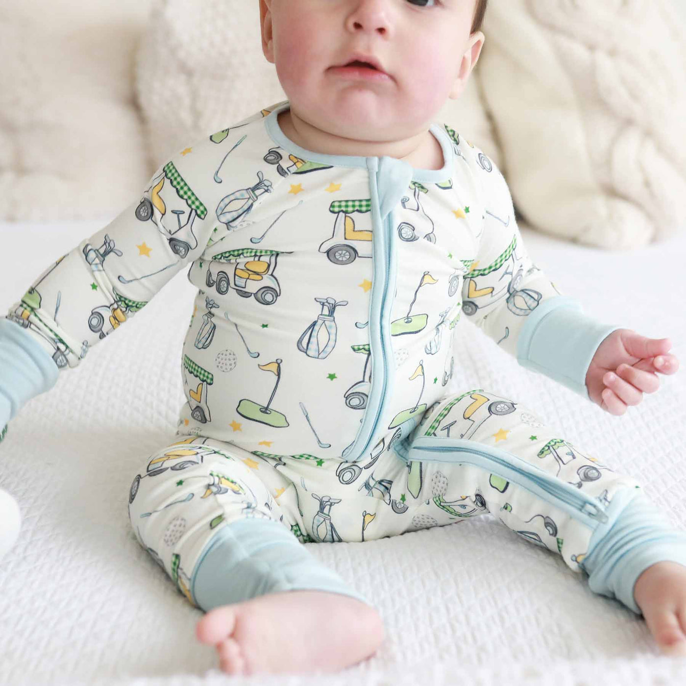 baby boy golf pajama romper for babies 