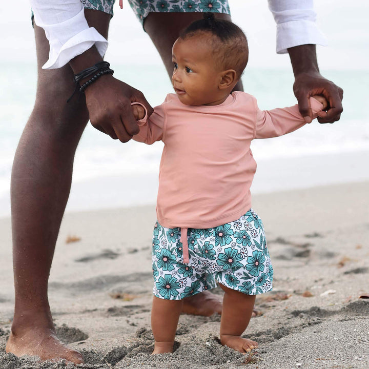 boy's swim trunks beachy blooms