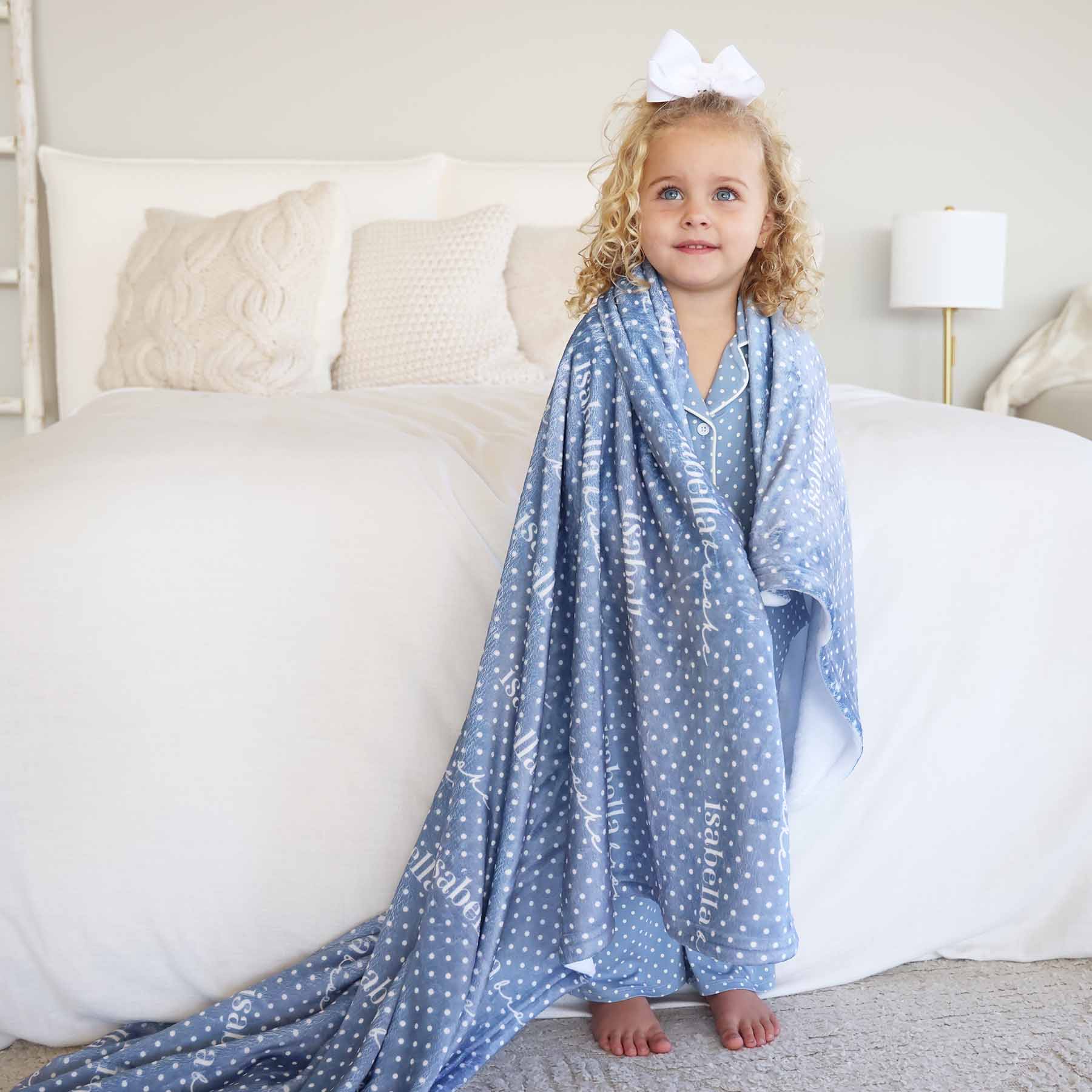 Snuggle Spots Personalized Kids Blanket | Blue