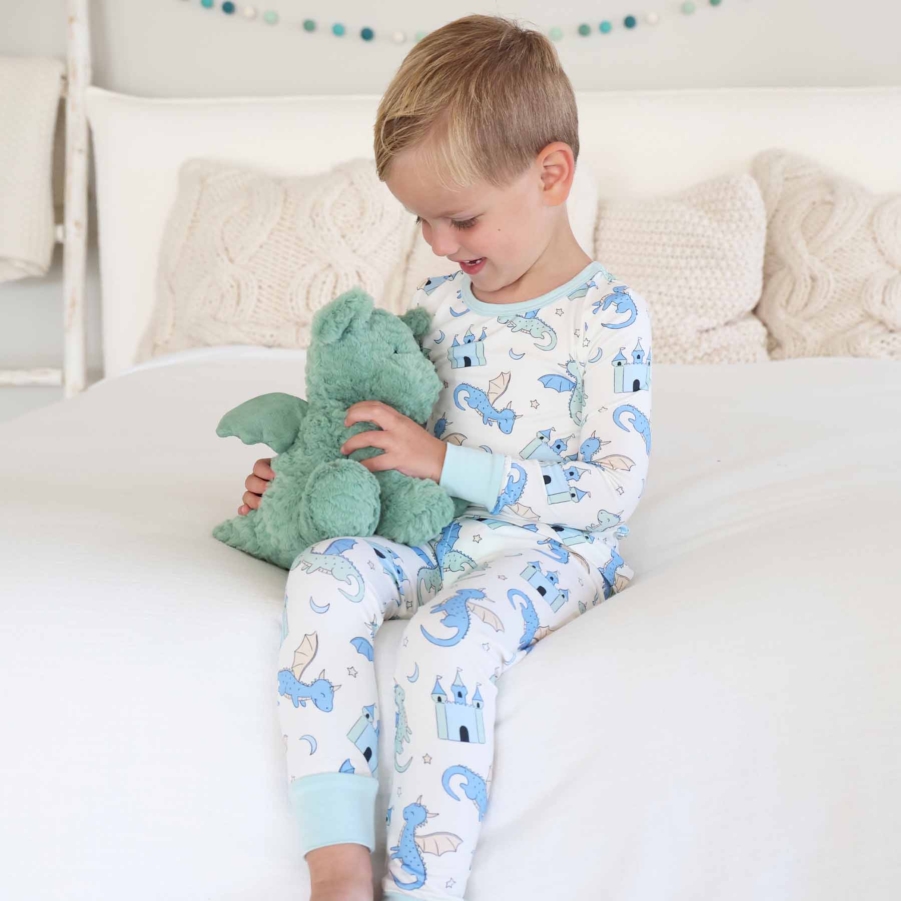Dragon Adventure Two Piece Pajama Set | Blue