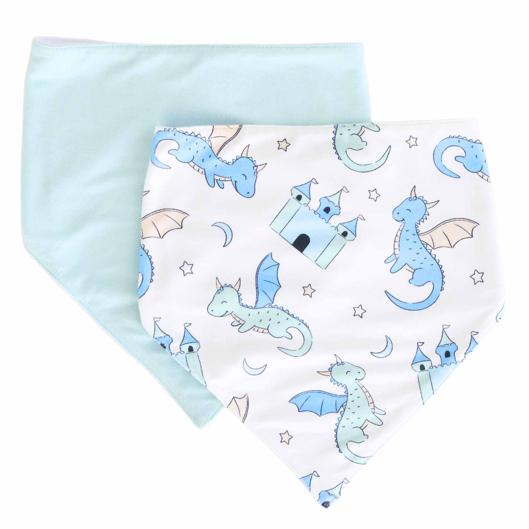Dragon Adventure 2pc Bandana Bibs | Blue