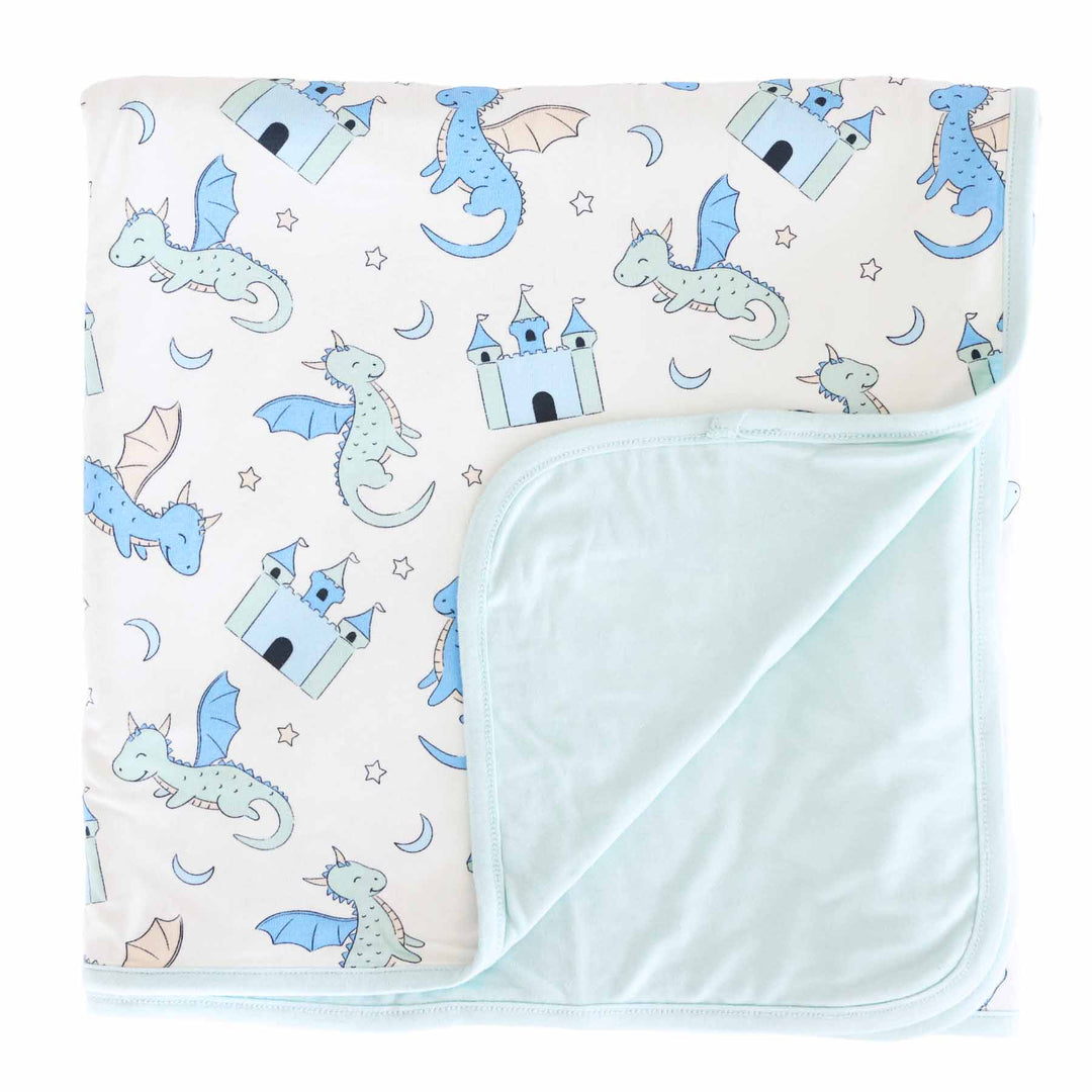 dragon and castle double sided bamboo blanket