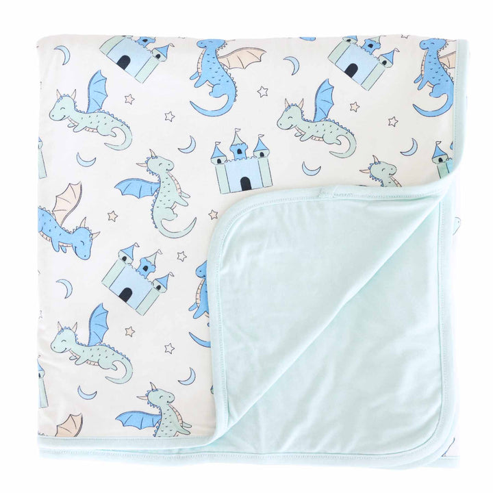 dragon and castle double sided bamboo blanket